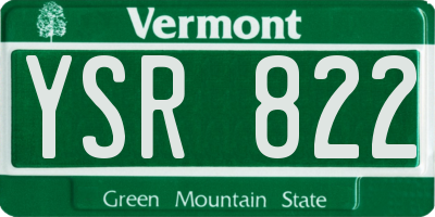 VT license plate YSR822
