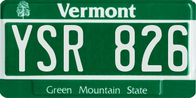 VT license plate YSR826