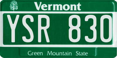 VT license plate YSR830