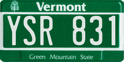 VT license plate YSR831
