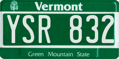 VT license plate YSR832