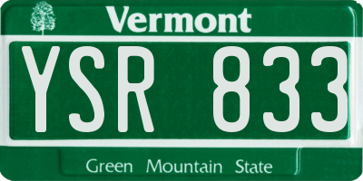 VT license plate YSR833