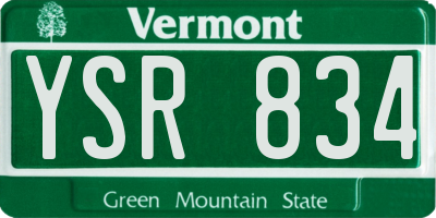 VT license plate YSR834