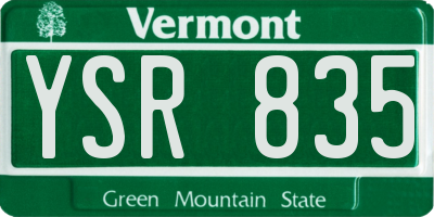 VT license plate YSR835