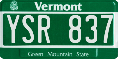 VT license plate YSR837