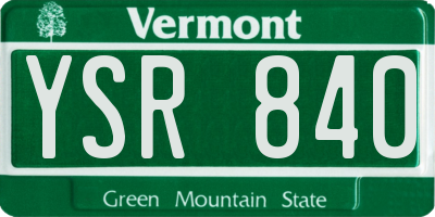 VT license plate YSR840