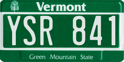 VT license plate YSR841