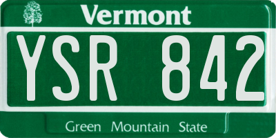 VT license plate YSR842