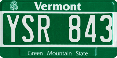 VT license plate YSR843