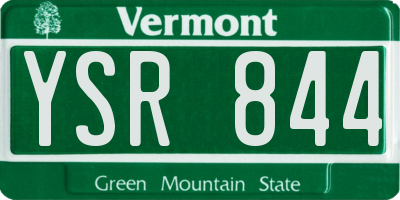 VT license plate YSR844