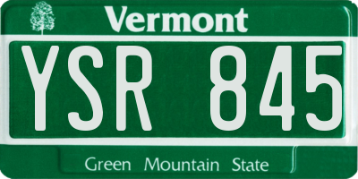 VT license plate YSR845