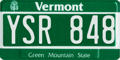 VT license plate YSR848