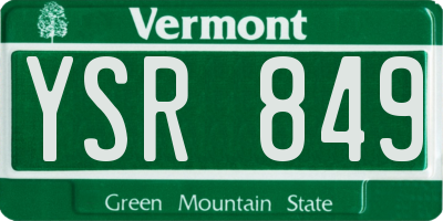 VT license plate YSR849