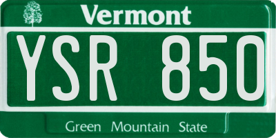 VT license plate YSR850