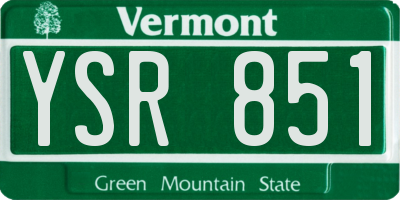 VT license plate YSR851