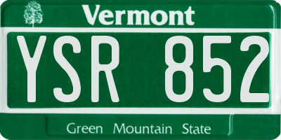 VT license plate YSR852