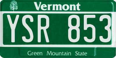 VT license plate YSR853