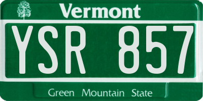 VT license plate YSR857