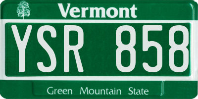VT license plate YSR858