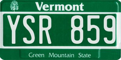 VT license plate YSR859