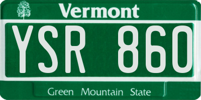 VT license plate YSR860