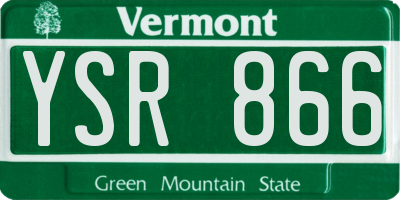 VT license plate YSR866
