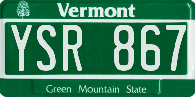 VT license plate YSR867