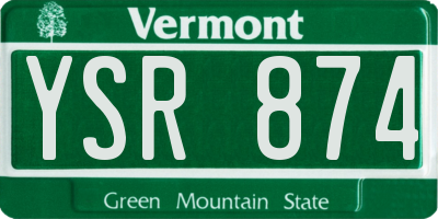 VT license plate YSR874