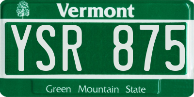 VT license plate YSR875