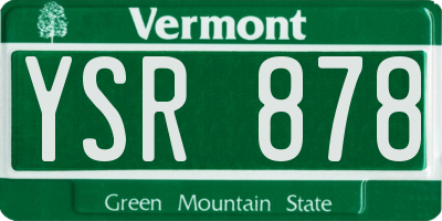 VT license plate YSR878