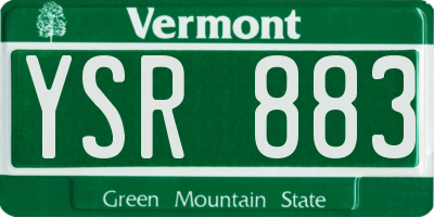 VT license plate YSR883