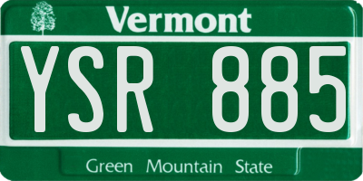 VT license plate YSR885