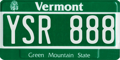 VT license plate YSR888
