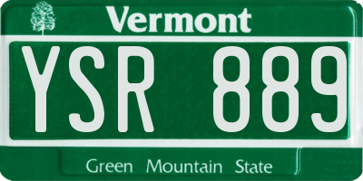 VT license plate YSR889