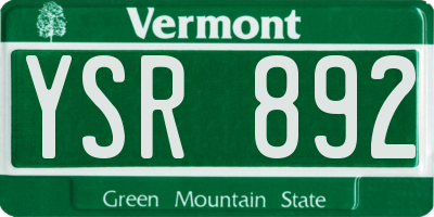 VT license plate YSR892