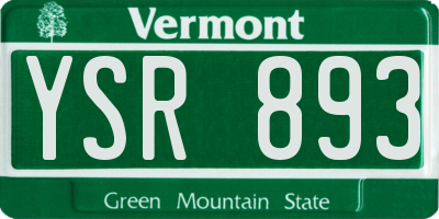 VT license plate YSR893