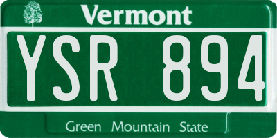 VT license plate YSR894