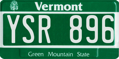 VT license plate YSR896