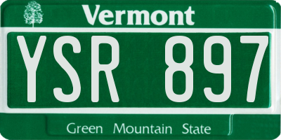 VT license plate YSR897
