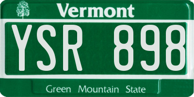 VT license plate YSR898