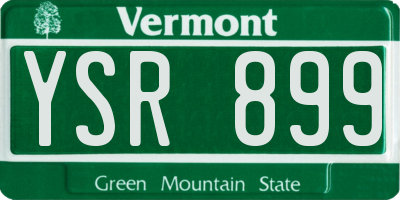 VT license plate YSR899