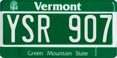 VT license plate YSR907