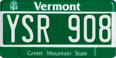 VT license plate YSR908