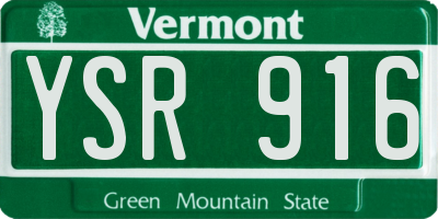 VT license plate YSR916