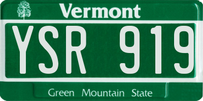 VT license plate YSR919