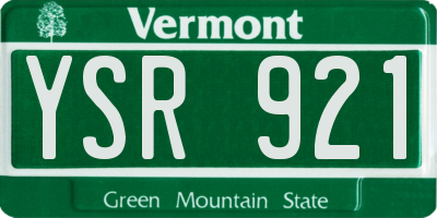 VT license plate YSR921