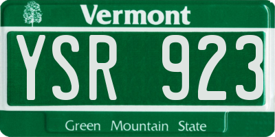 VT license plate YSR923