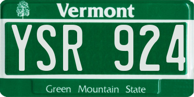 VT license plate YSR924