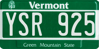 VT license plate YSR925