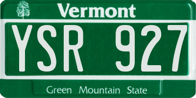 VT license plate YSR927